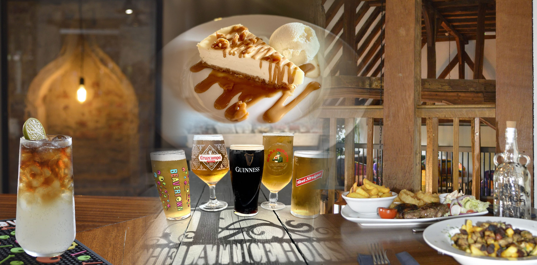 Locally sourced food and ales
